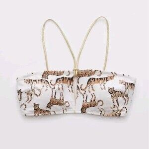 Aerie Keyhole Bandeau Cheetah Print Bikini Top NWT